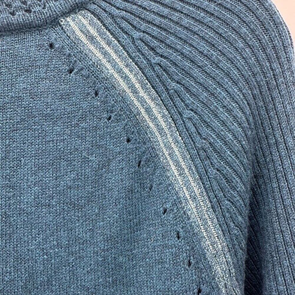 Smartwool Womens Merino Wool Blend Ribbed Raglan Sweater Dress Blue Cozy Size S - Picture 8 of 12